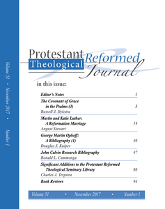 The Protestant Reformed Theological Journal